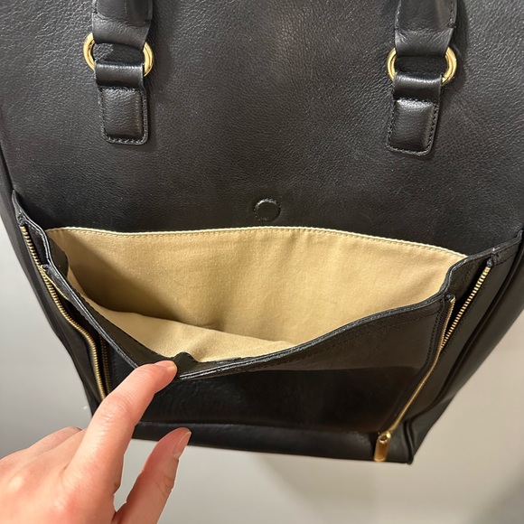 Gently used Banana Republic Genuine Black Leather Tote - Picture 8 of 12